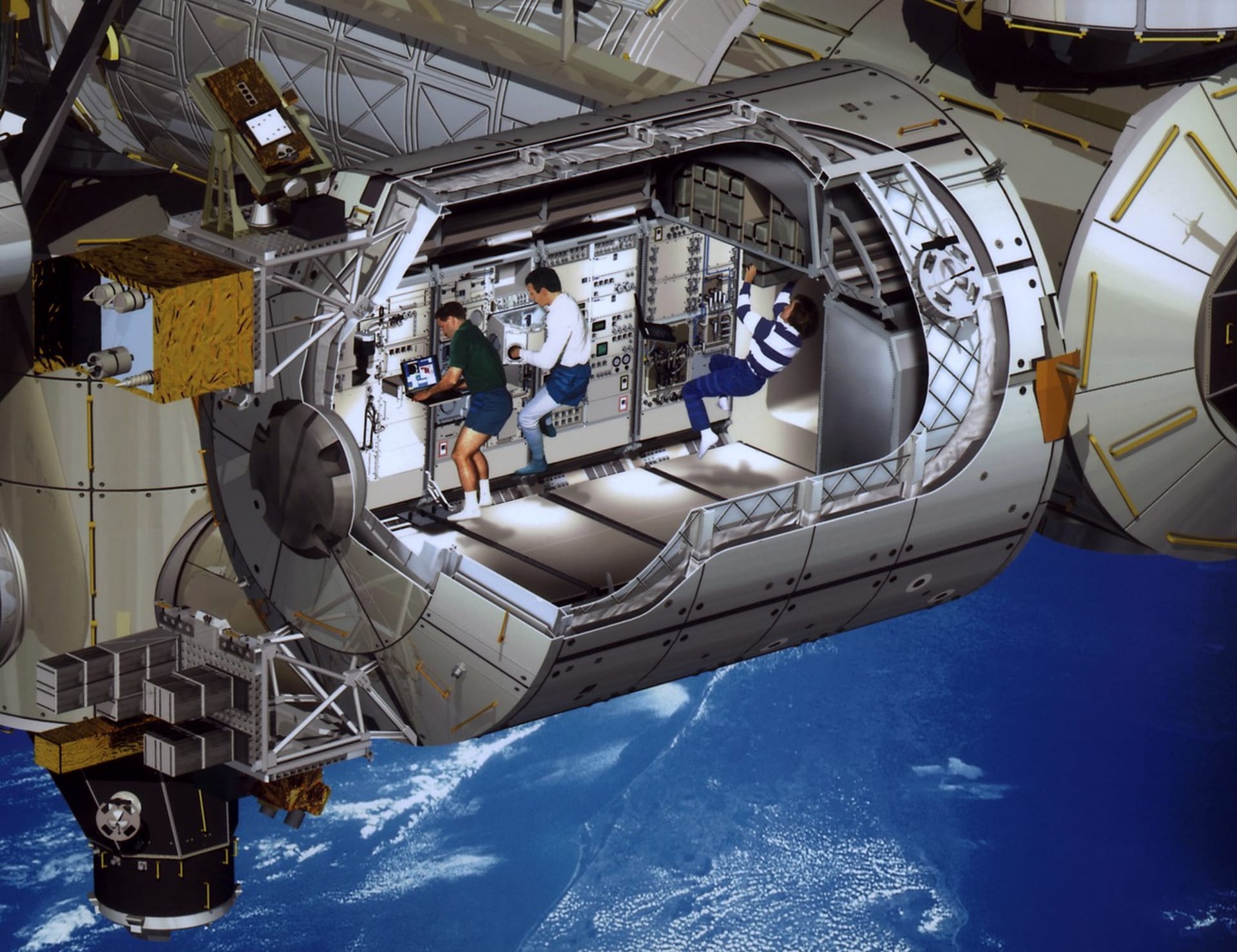 Součástí ISS je i evropský vědecký modul Columbus 