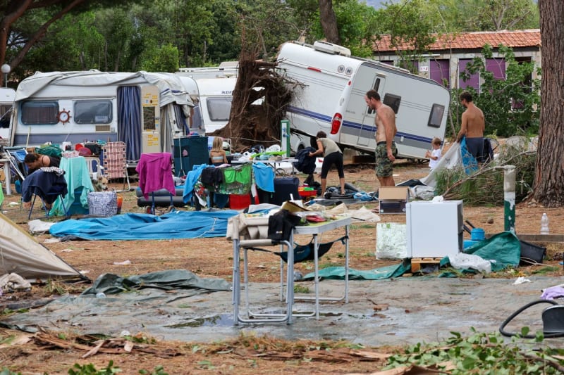 Následky bouří na francouzské Korsice