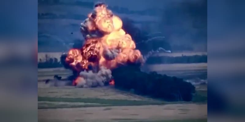 Ukrajinský útok na ruský tank