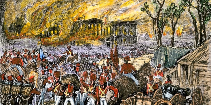 Vypálení budoucího Bílého domu v roce 1814