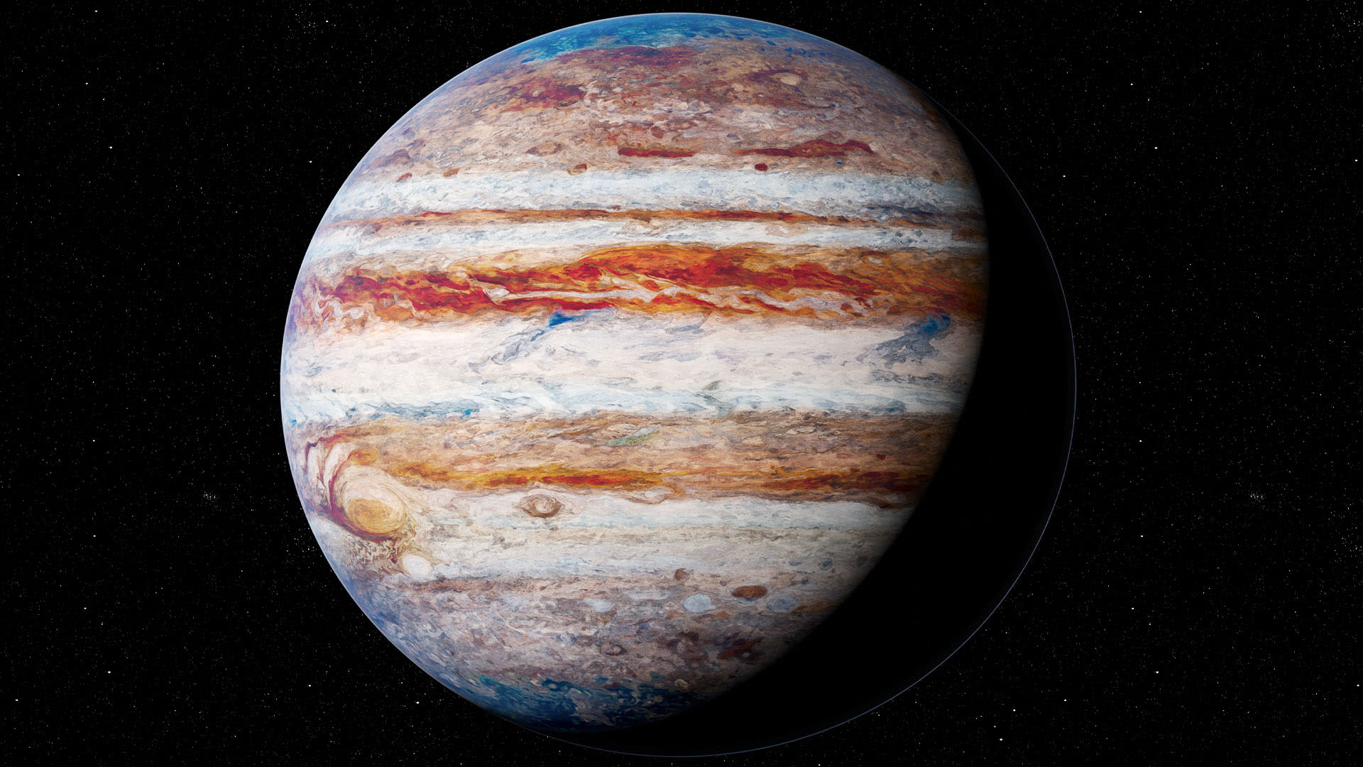 Ilustrace planety Jupiter