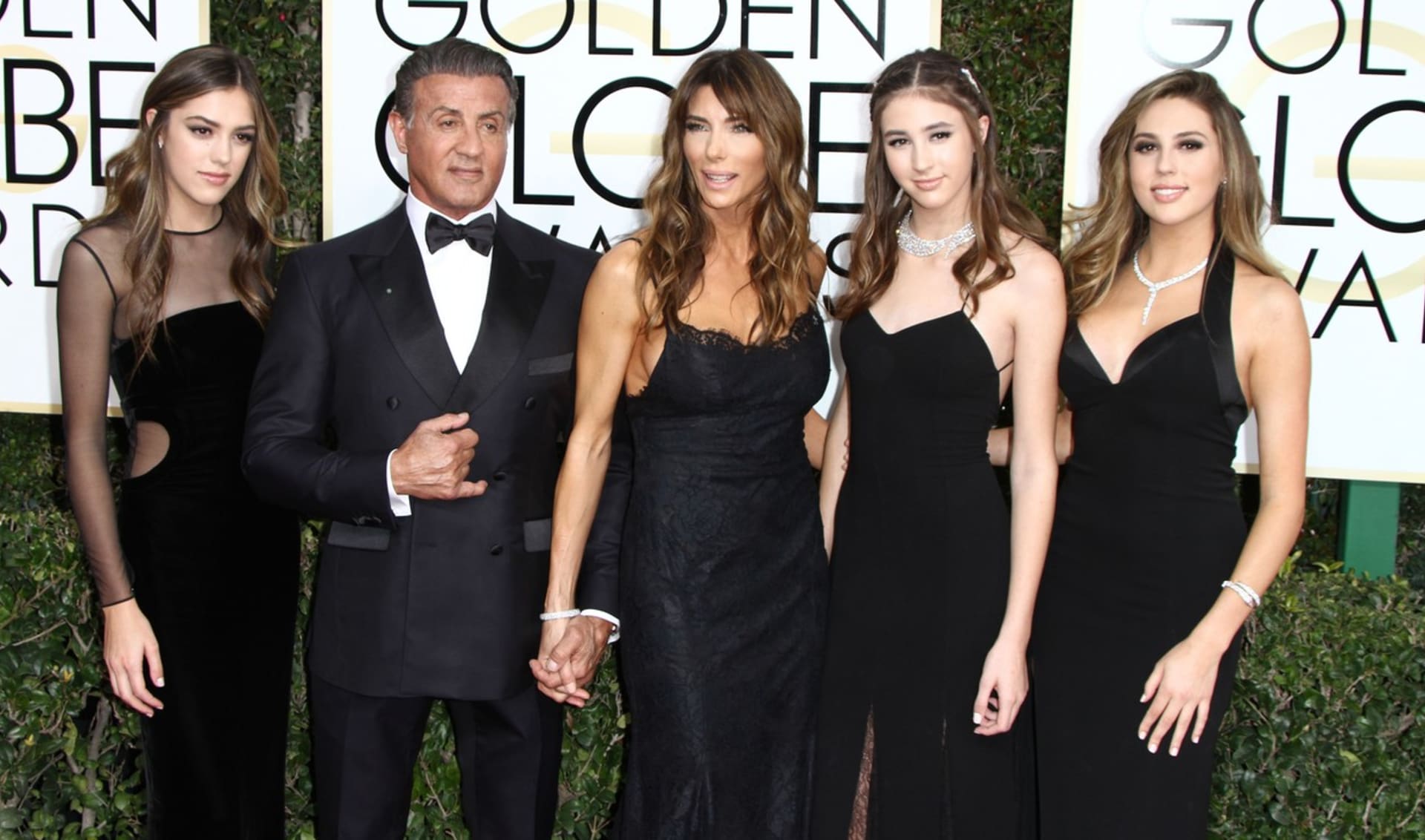 Sylvester Stallone se svou ženou Jennifer Flavinovou a dcerami Sophii, Sistine a Scarlet