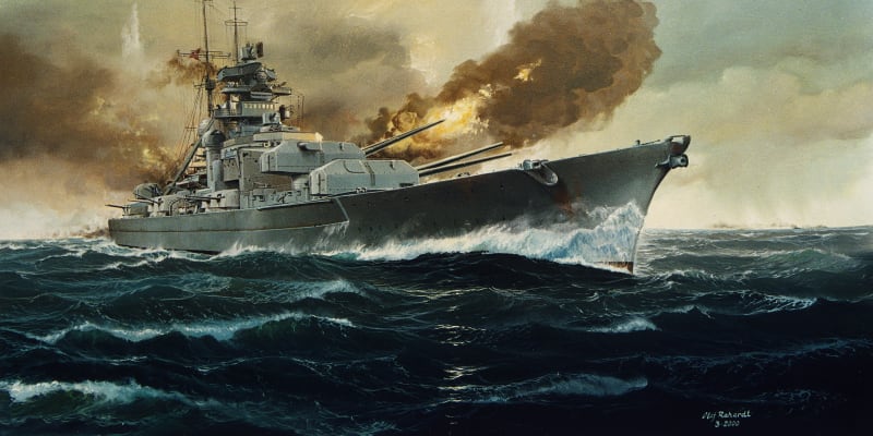 Bitevník Bismarck v barvě