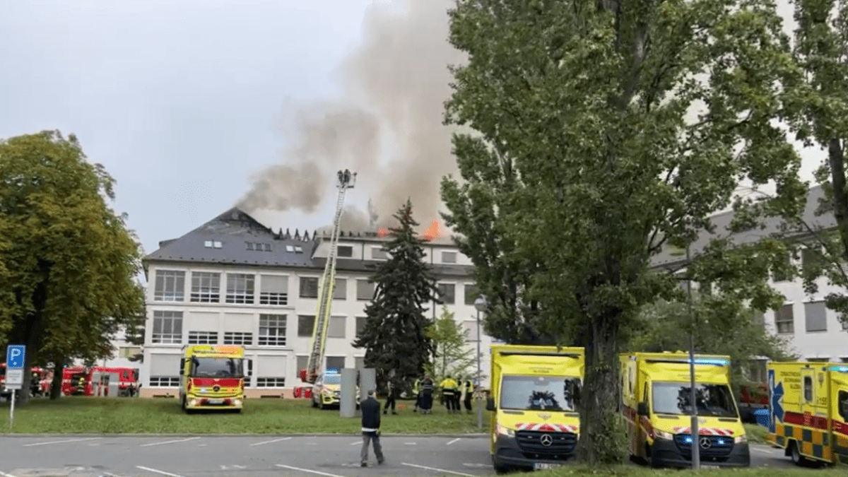 Požár v Ústřední vojenské nemocnici