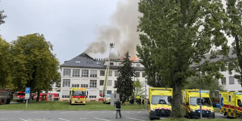 Požár v Ústřední vojenské nemocnici