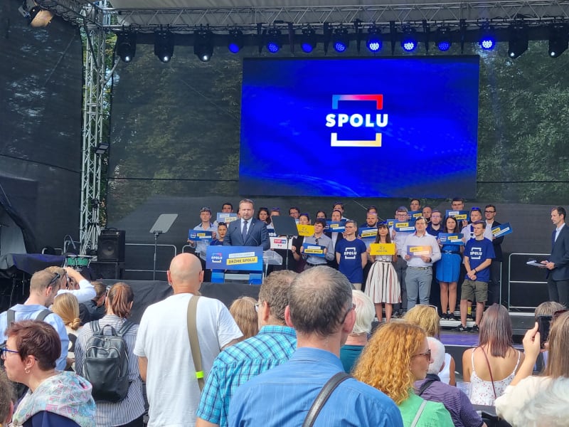 Na zahájení kampaně koalice Spolu ke komunálním volbám mluvil i ministr práce a sociálních věcí a šéf lidovců Marian Jurečka.