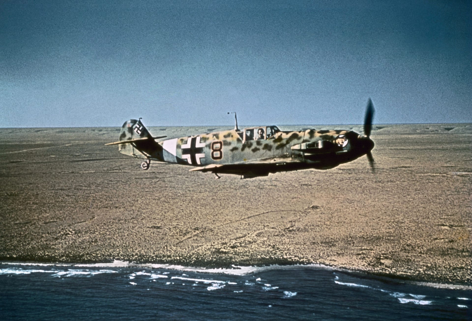 Bf 109 nad pobřežím severní Afriky