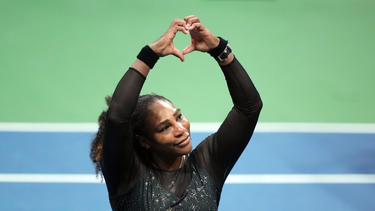 Serena Williamsová během své porážky ve 3. kole letošního ročníku US Open.