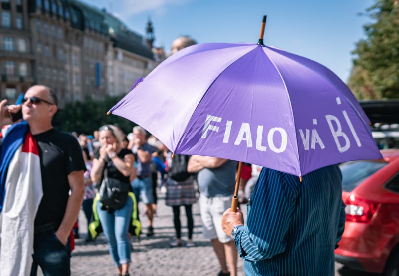 Demonstrace proti vládě Petra Fialy (ODS) na Václavském náměstí (3. září 2022)