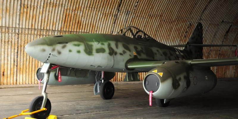 Messerschmitt Me 262 na letišti v Pardubicích