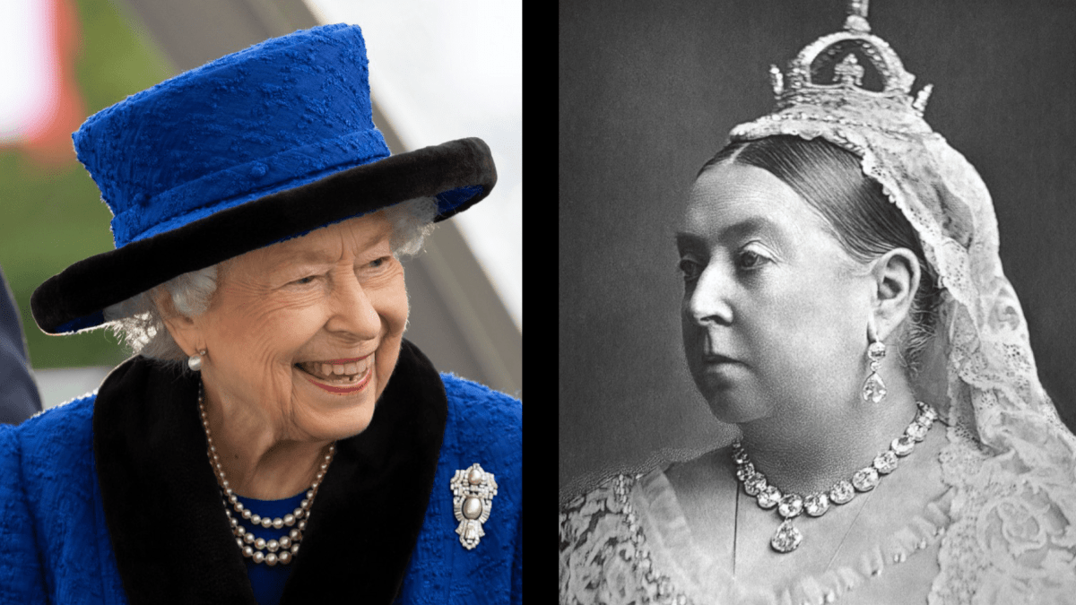 Královna Alžběta II. a královna Viktorie