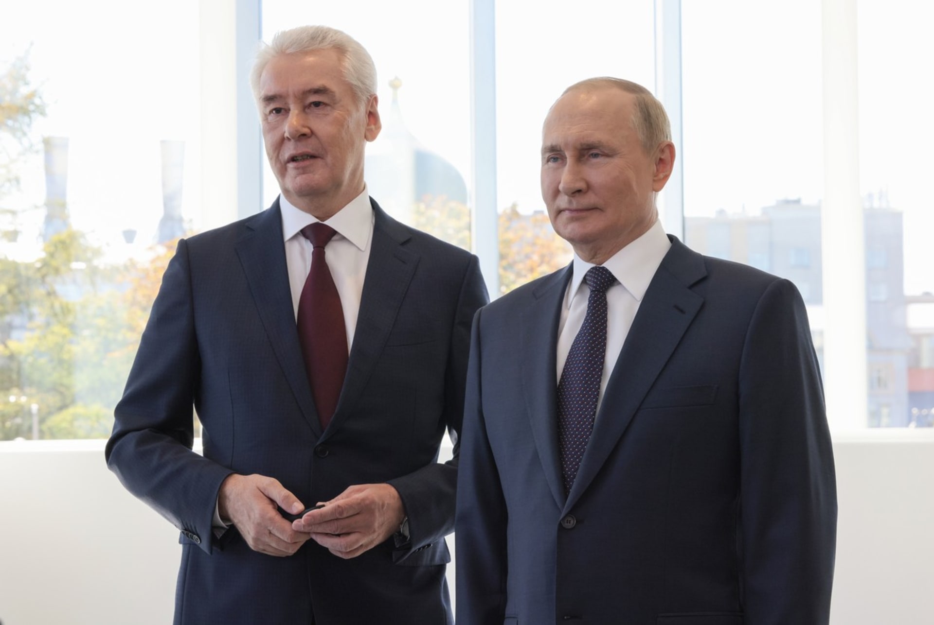 Starosta Moskvy Sergej Sobjanin a ruský prezident Vladimir Putin