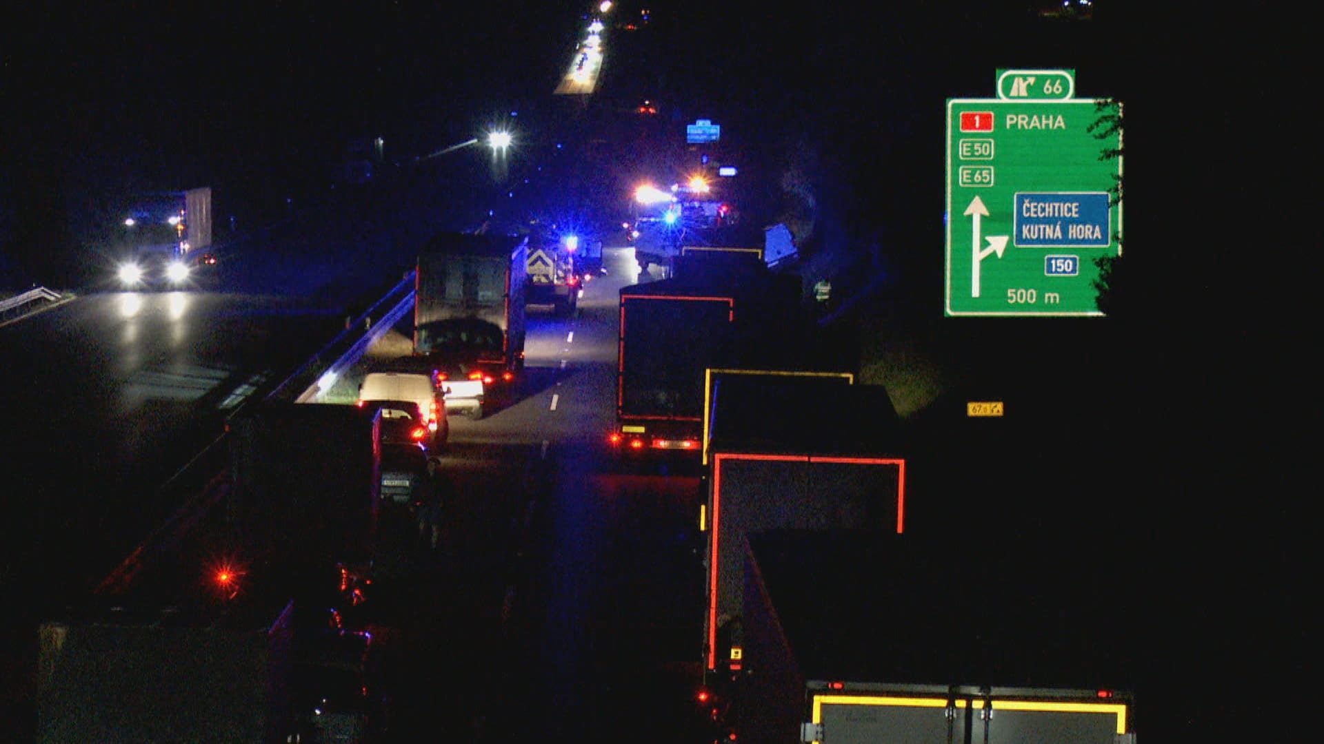 Na dálnici D1 se během noci staly dvě tragické dopravní nehody