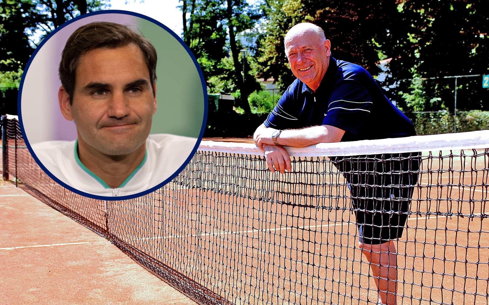 Tenisový kouč Adolf Kacovský a jeho nejslavnější svěřenec Roger Federer.