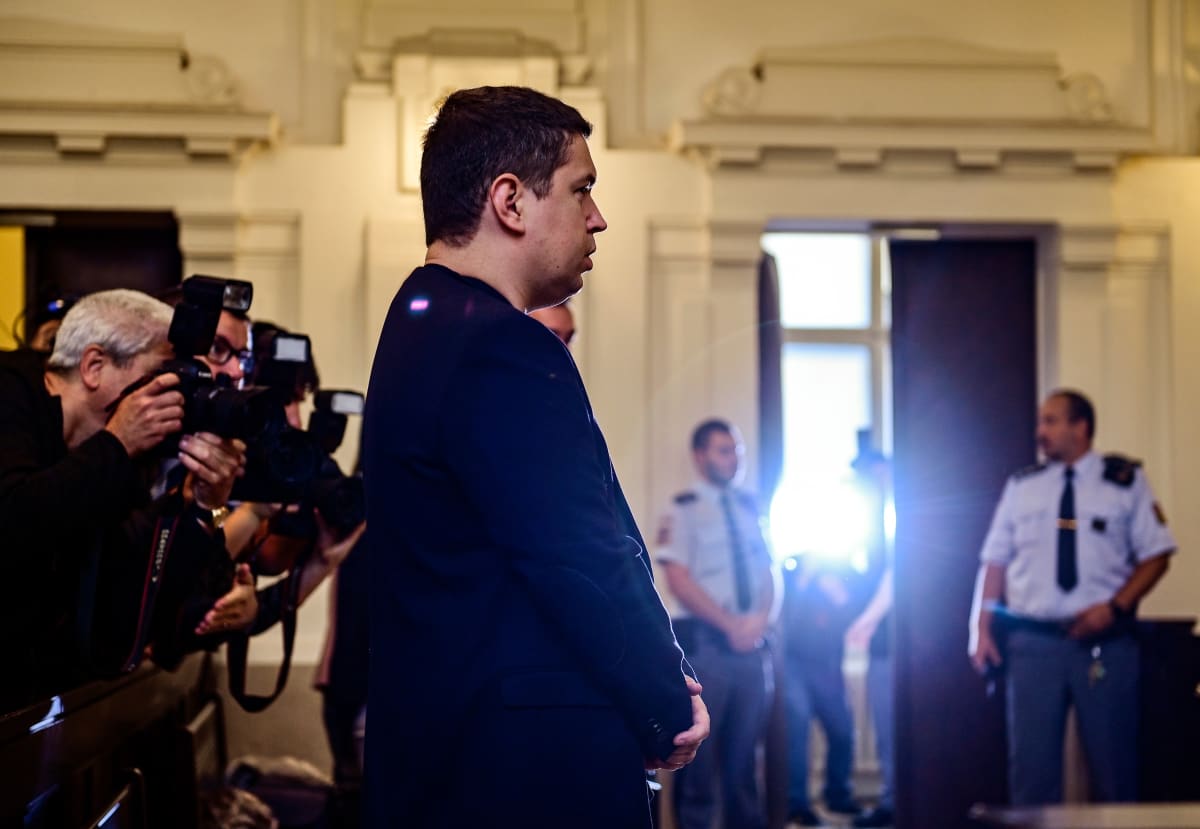 Andrej Babiš mladší svědčí u soudu proti svému otci, expremiérovi Andreji Babišovi. (16. 9. 2022)
