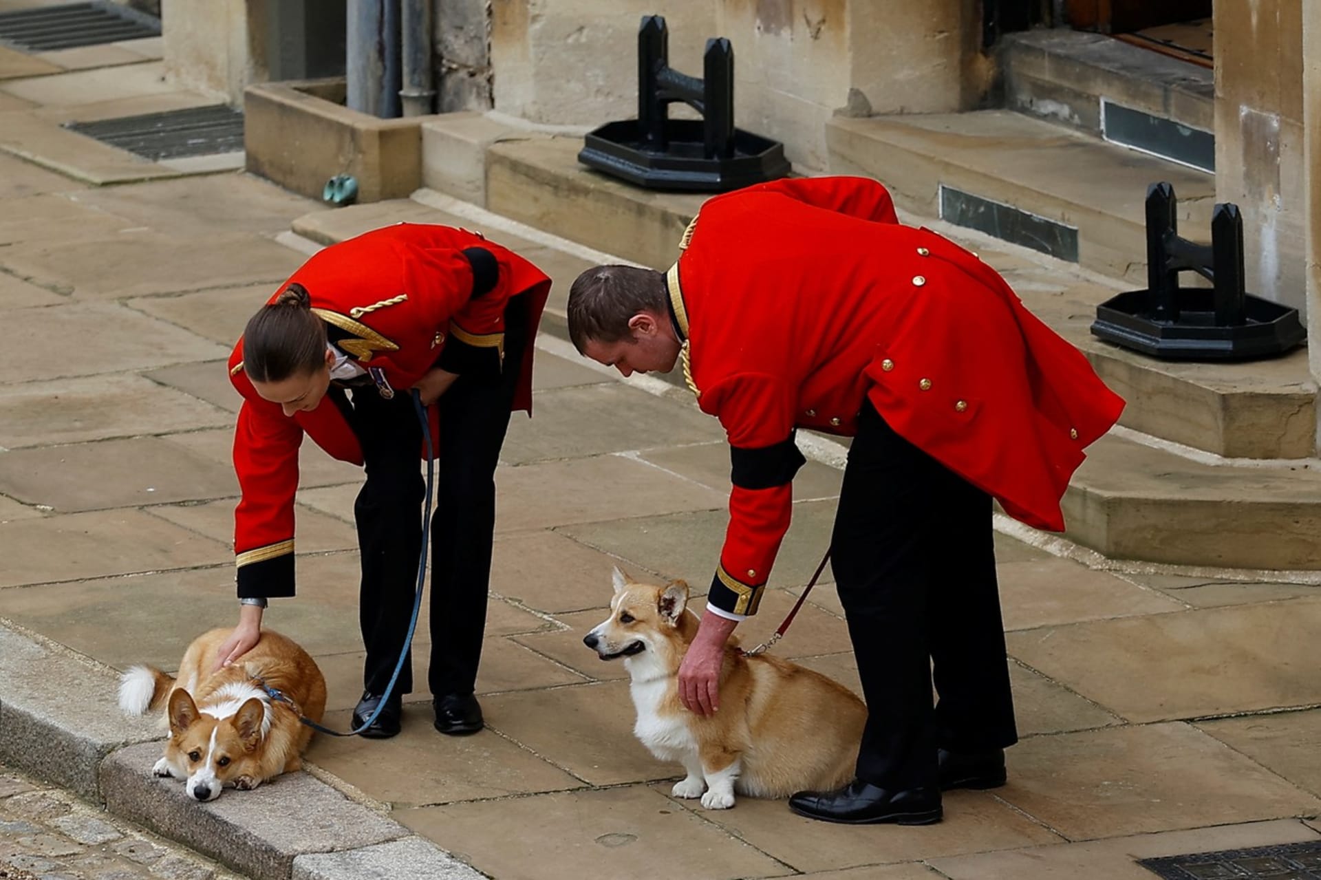 Na hradě Windsor se s královnou naposledy rozloučili i její milovaní psi plemene Corgi.