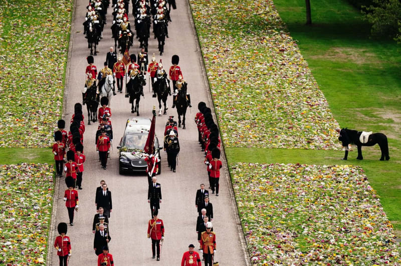 Pohřbu královny Alžběty II. se účastnili i její psi a poník.