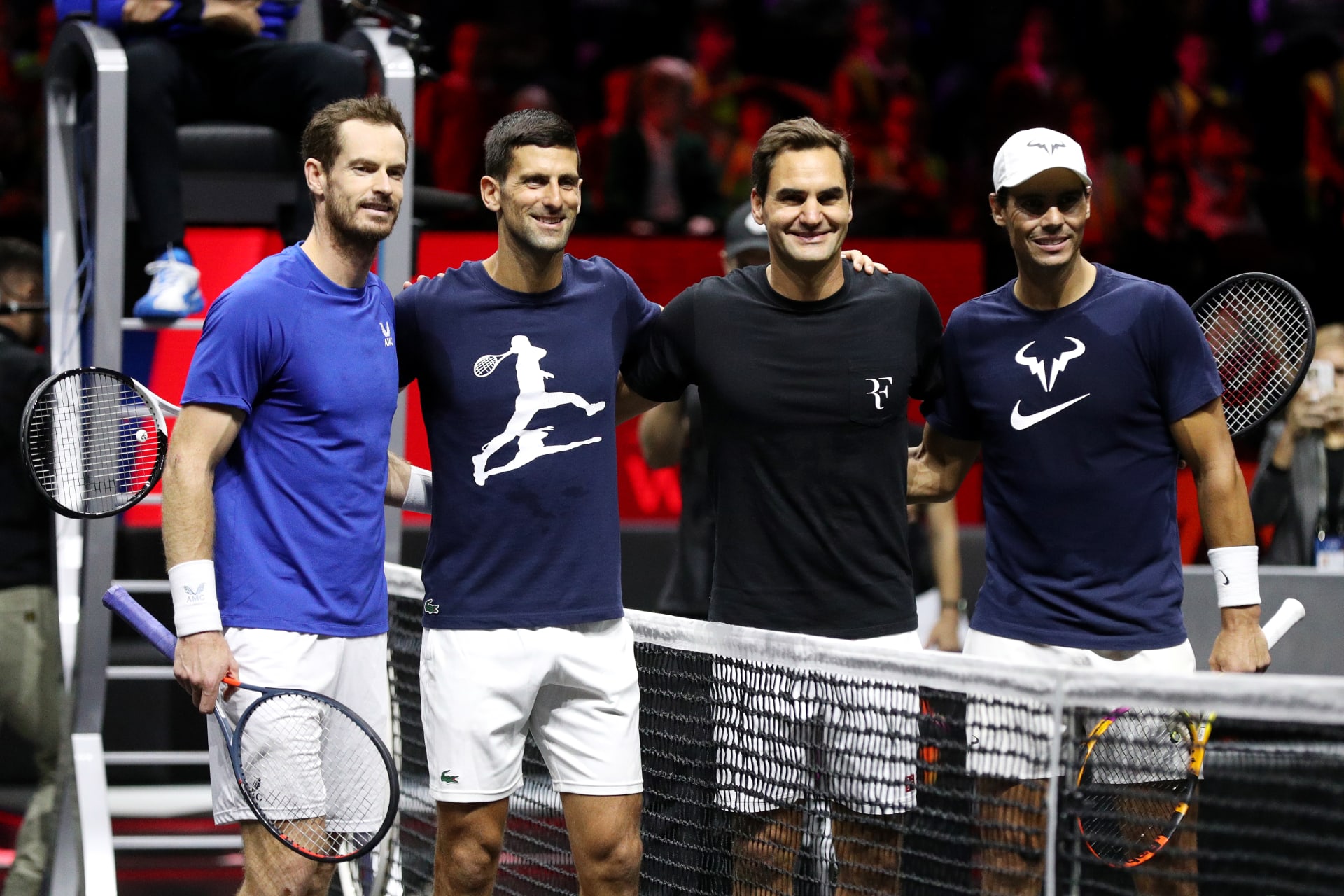 Hvězdné kvarteto si na Laver Cupu zahraje v jednom týmu. Zleva Andy Murray, Novak Djokovič, Roger Federer a Rafael Nadal.