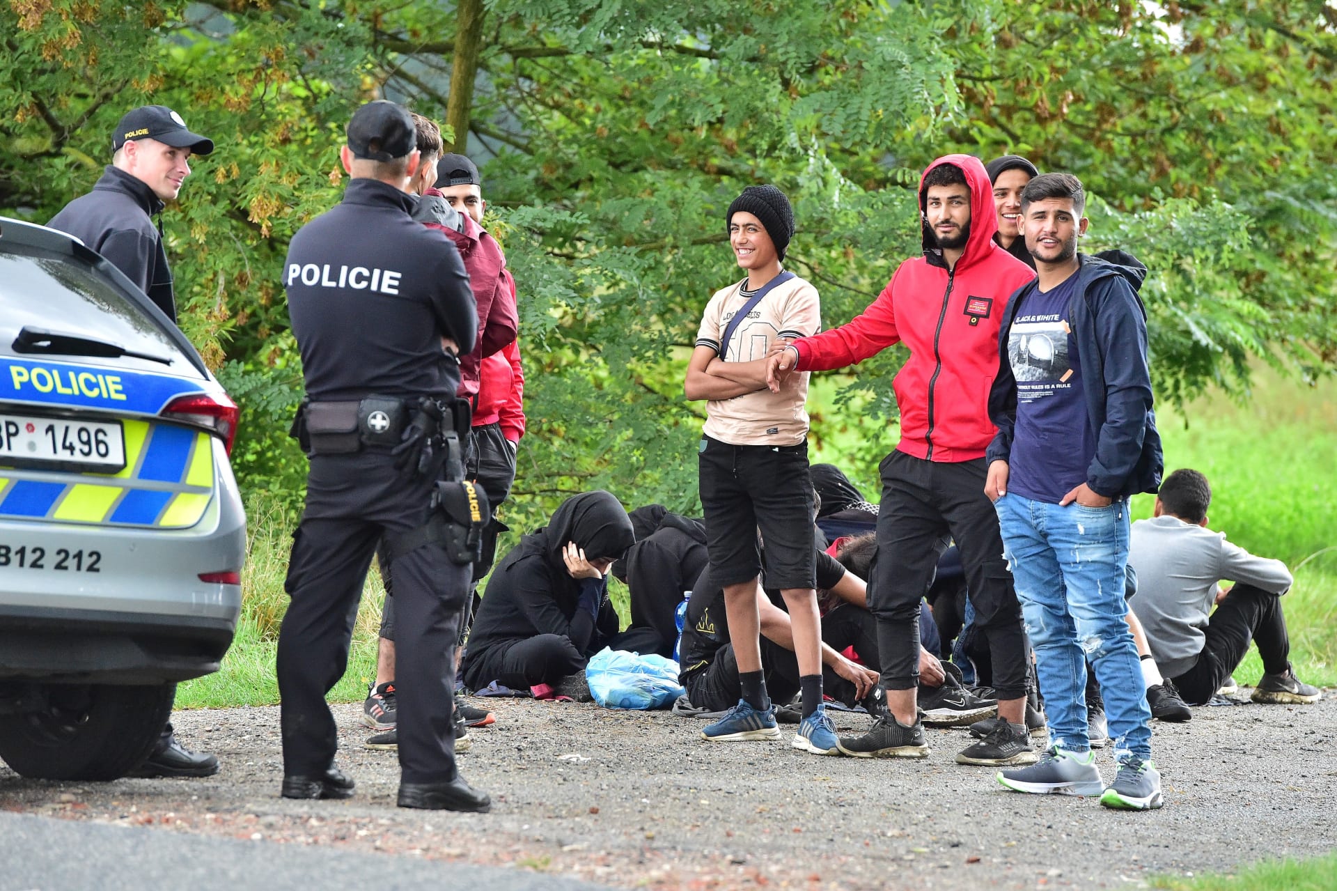 Migranti na česko-slovenských hranicích