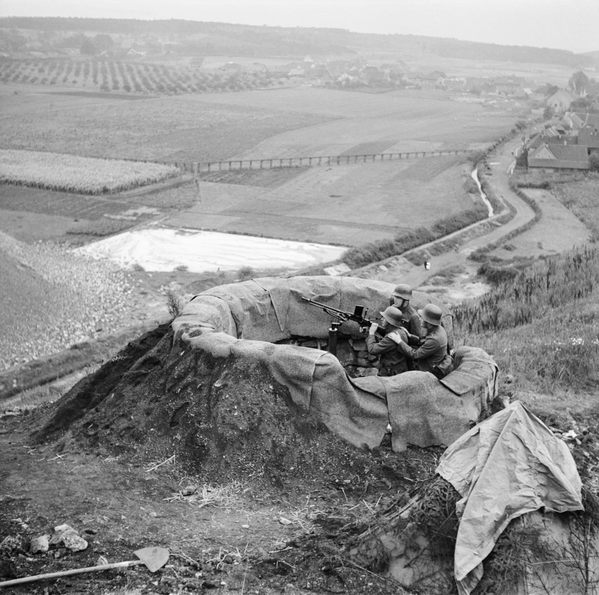 Kulometné hnízd v pohraničí v roce 1938