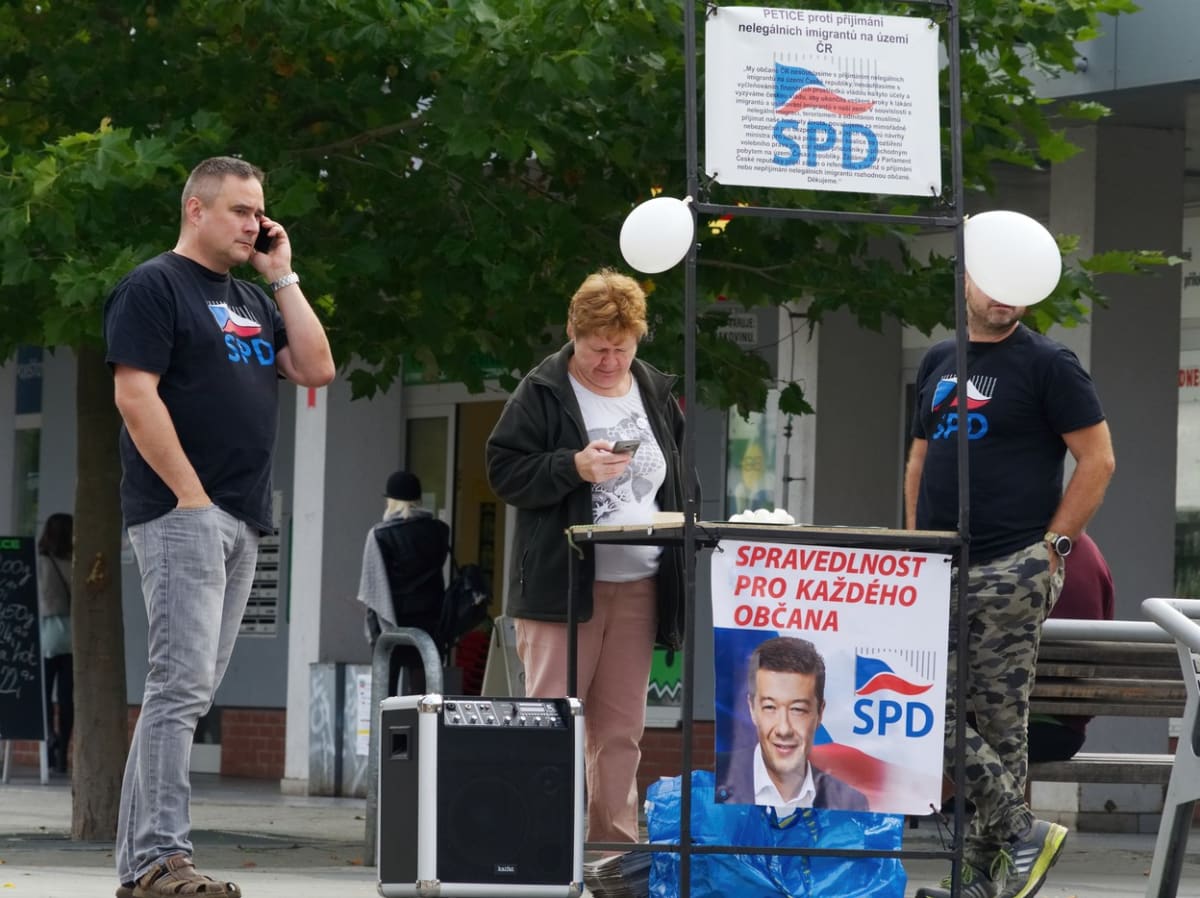 Stánek SPD v roce 2017 (ilustrační foto)