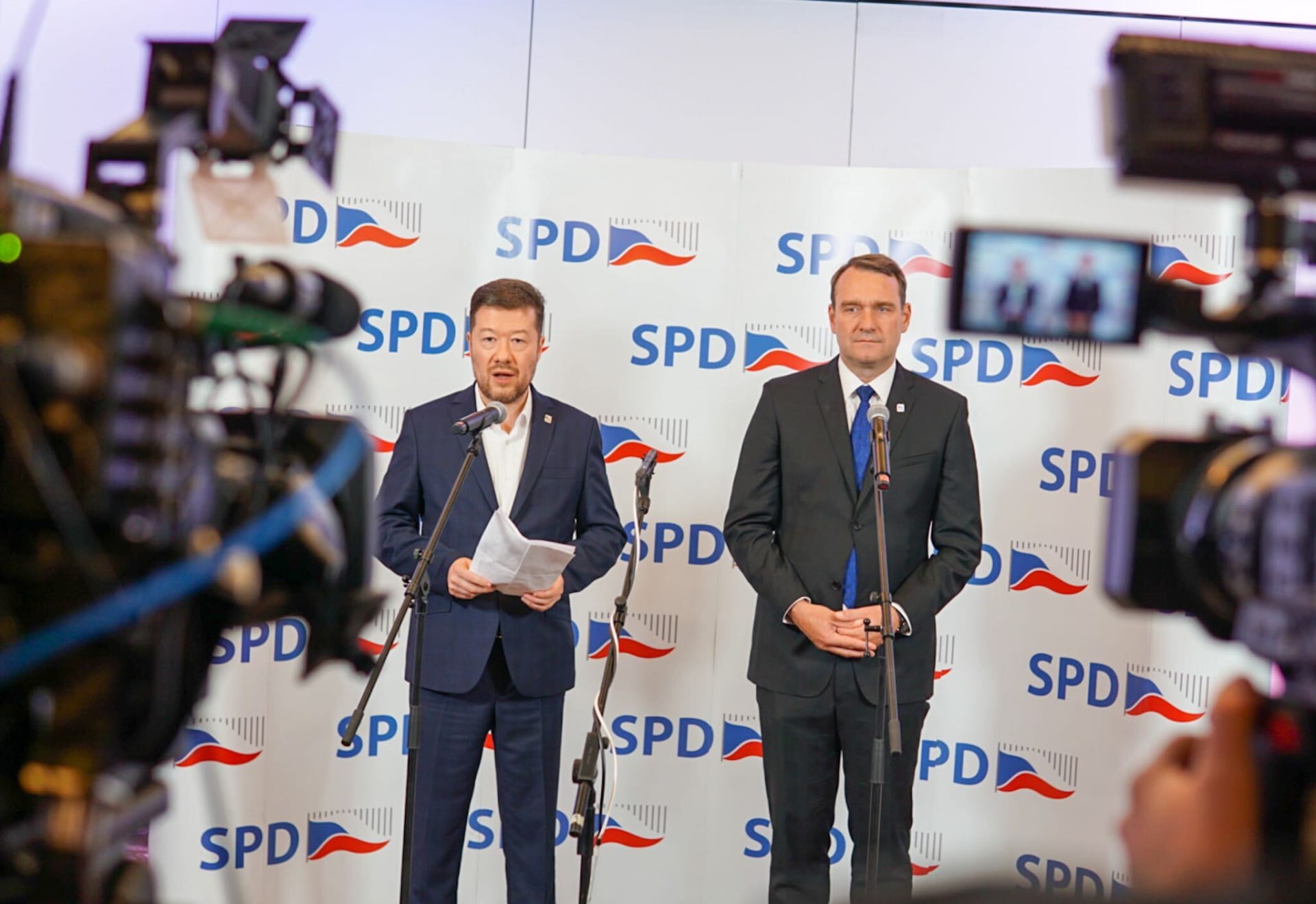 Tomio Okamura a Radim Fiala z SPD