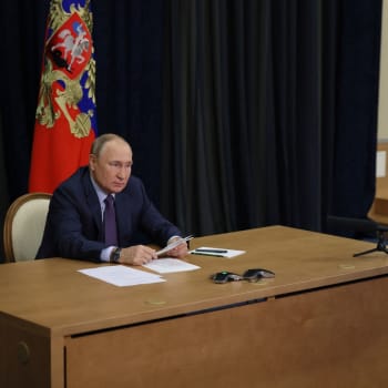 Vladimir Putin na telekonferenci o otázkách v oblasti zemědělství