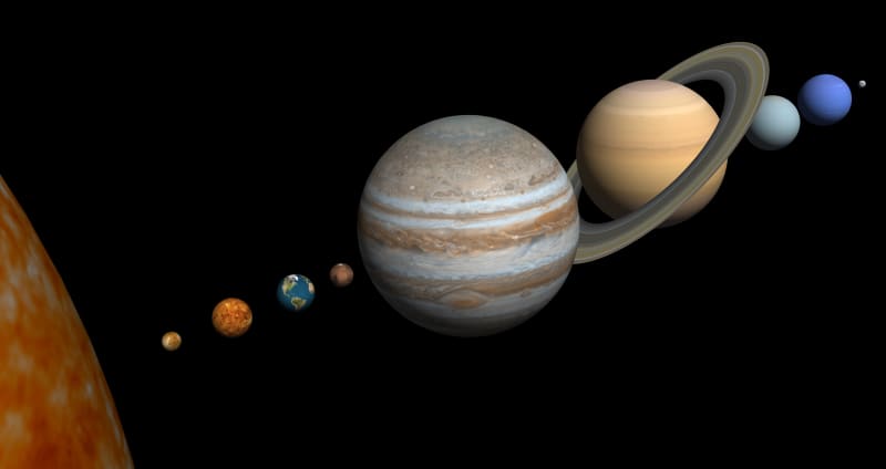 Porovnání velikosti planet Sluneční soustavy