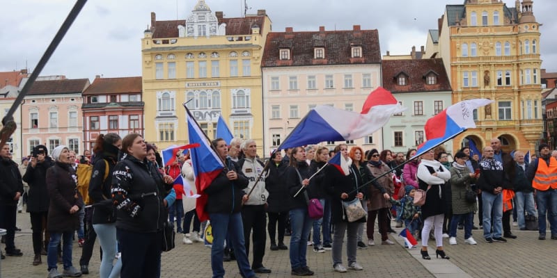 Protivládní demonstrace v Českých Budějovicích 