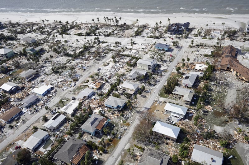 Následky hurikánu Ian ve Fort Myers na Floridě. Snímek z 29. září 2022