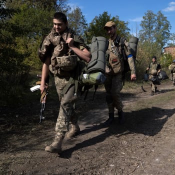 Ukrajinští vojáci nedaleko Lymanu (22. září 2022)