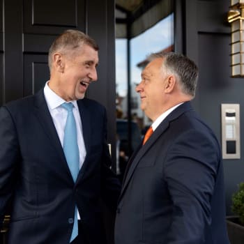 Andrej Babiš a Viktor Orbán při setkání v Průhonicích, 6. října 2022