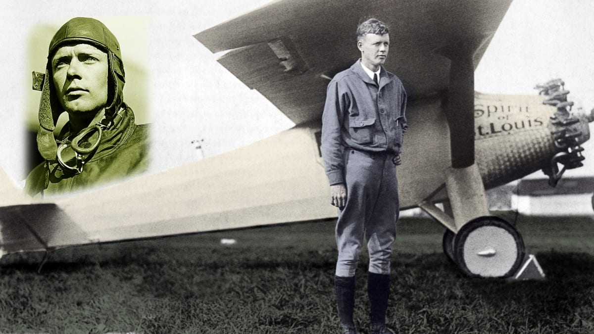 Charles Lindbergh se svým letounem přeletěl jako první z Ameriky do Evropy