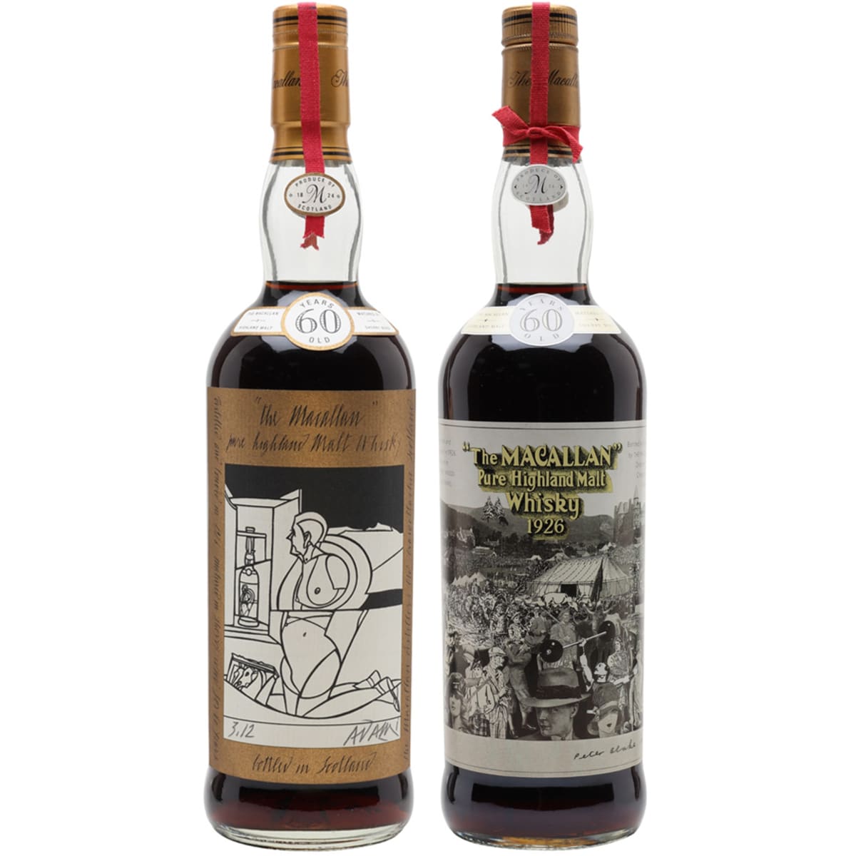 Na astronomické ceně whisky Macallan z roku 1926 se podepsaly i láhve, dvanáct z nich vyrobil a podepsal známý italský umělec Valerio Adami, autorem dalších deseti je anglický designér Peter Blake.