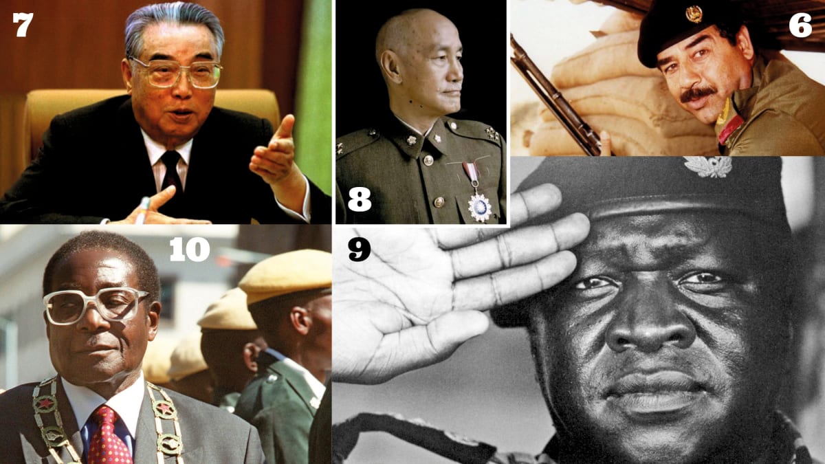 Saddám Husajn, Kim Ir-sen, Čankajšek, Idi Amin Dada, Robert Mugabe