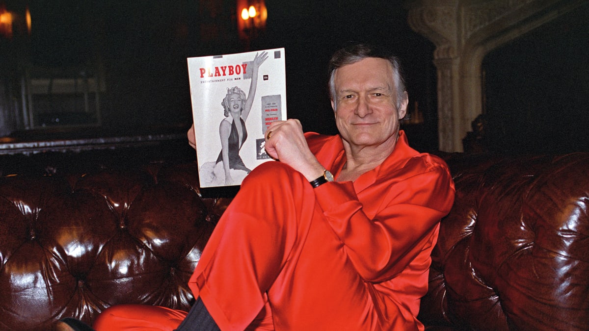 Hugh Hefner s prvním číslem časopisu Playboy.