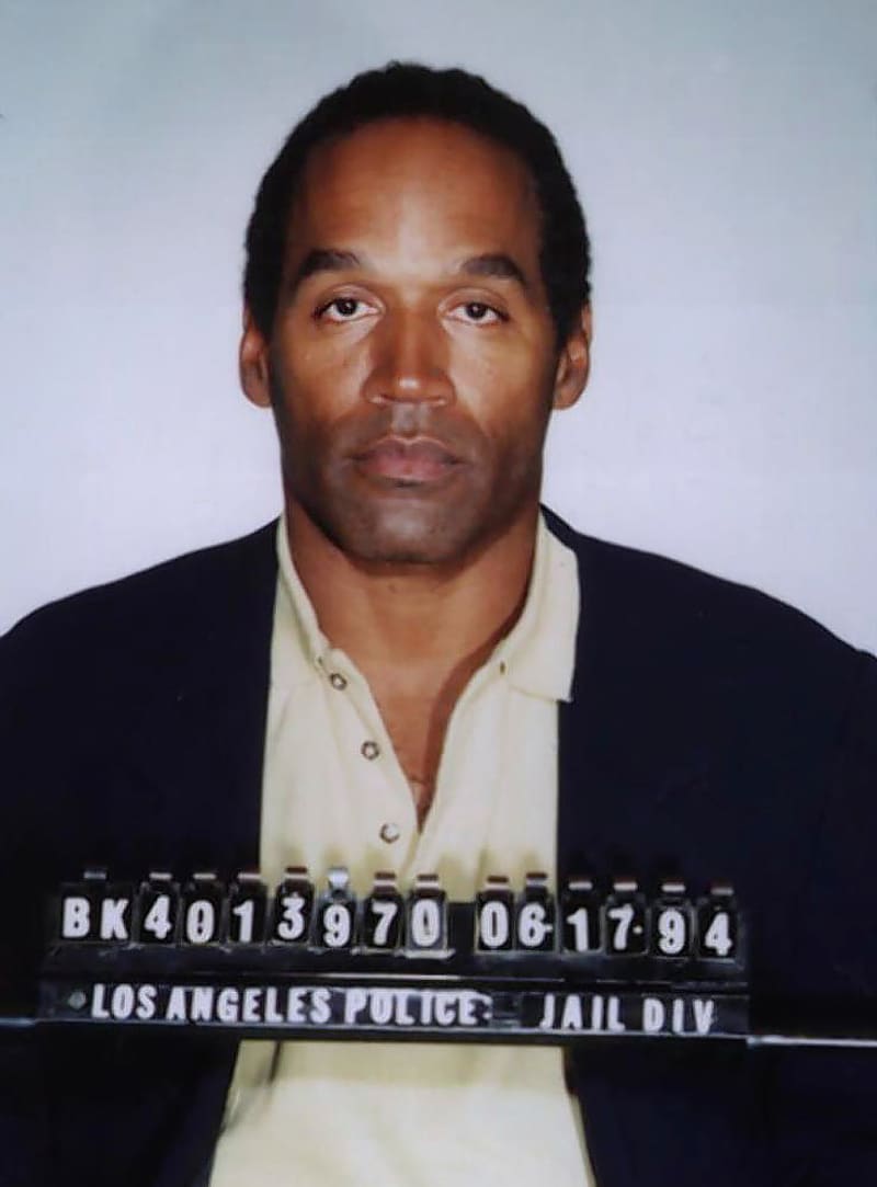 O.J. Simpson na snímku po svém zatčení v roce 1994