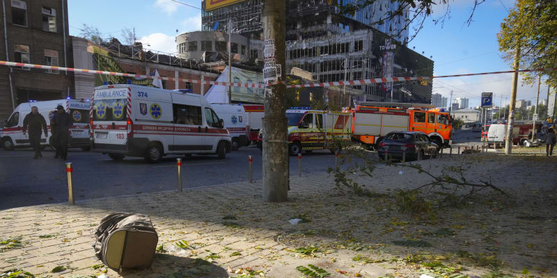 Následky ruského ostřelování Kyjeva, 10. října 2022