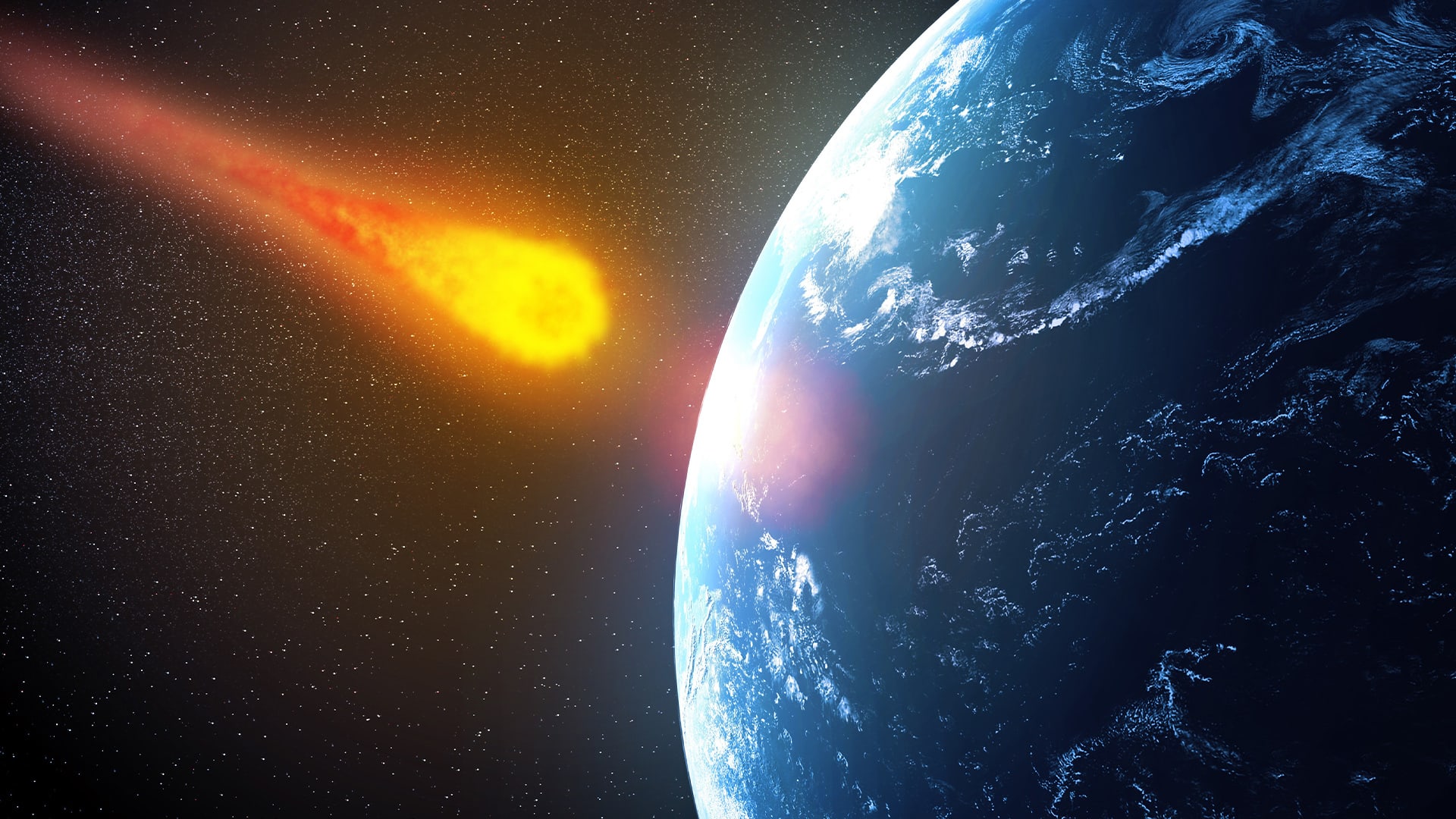 Průlet asteroidu (Ilustrační foto)
