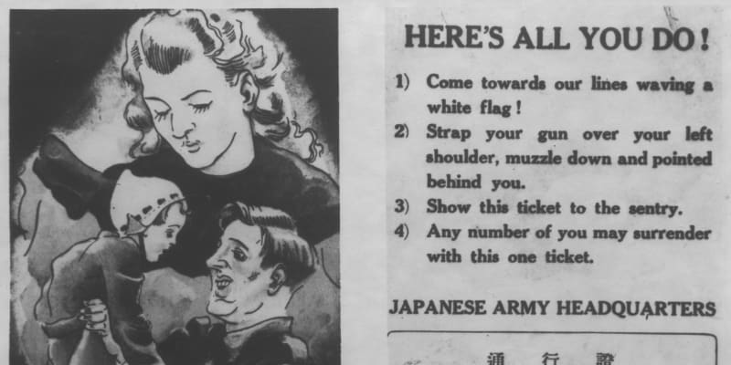 Japonci rovněž šířili letáky, aby zlomili spojence