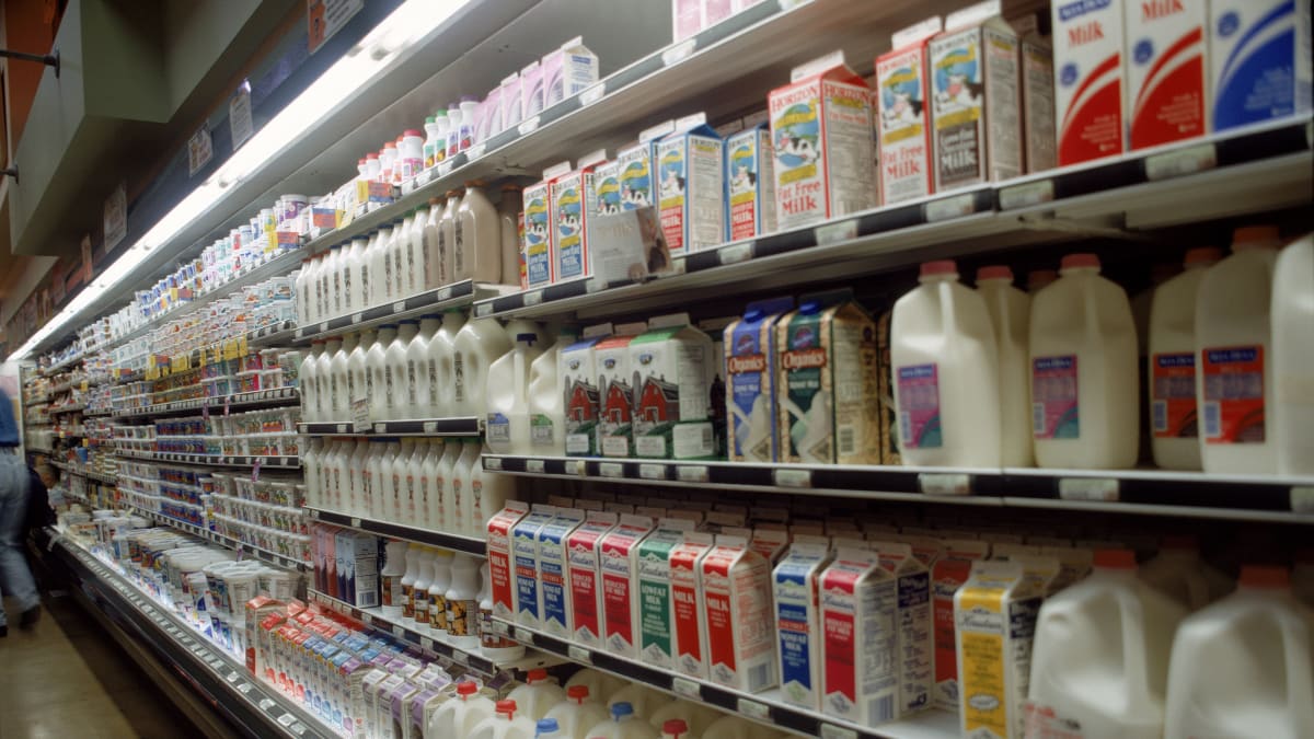 Aktivisté v obchodech vylévají mléko. (Ilustrační foto)