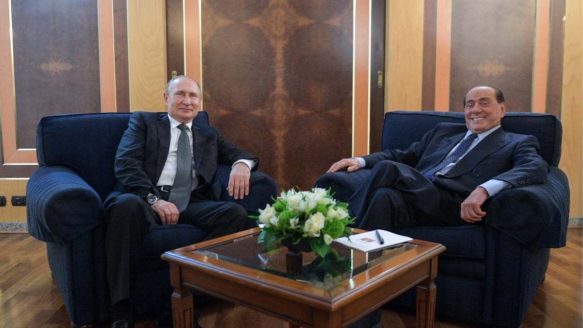 Vladimir Putin na schůzce se Silviem Berlusconim v Itálii (2019)