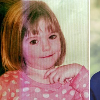 Madeleine McCannová ve 3 letech (vlevo) a její možný vzhled v 9 letech (vpravo)