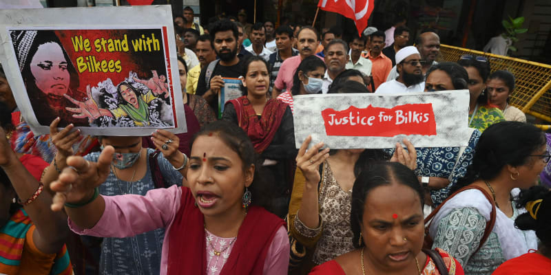 Spravedlnost pro Bilkis. Protesty proti propuštění mužů v Bombaji