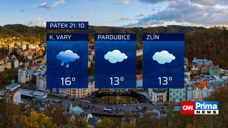 Předpověď počasí v Karlových Varech, Pardubicích a Zlíně