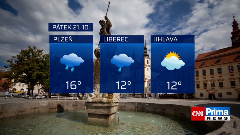 Předpověď počasí v Plzni, Liberci a Jihlavě