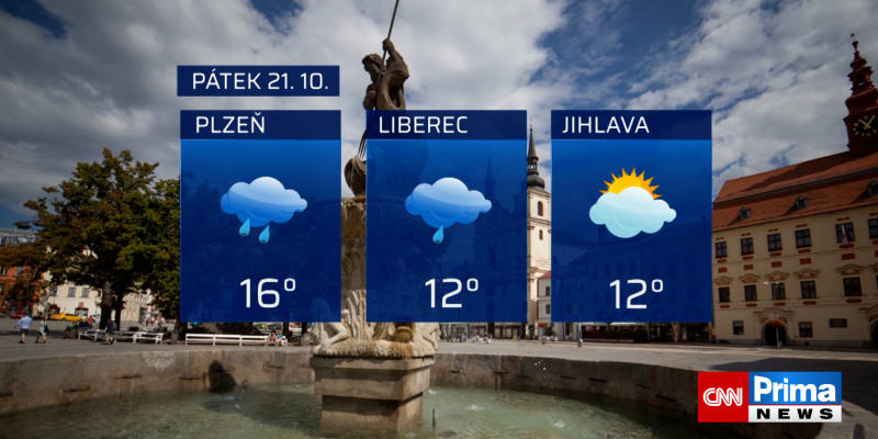 Předpověď počasí v Plzni, Liberci a Jihlavě