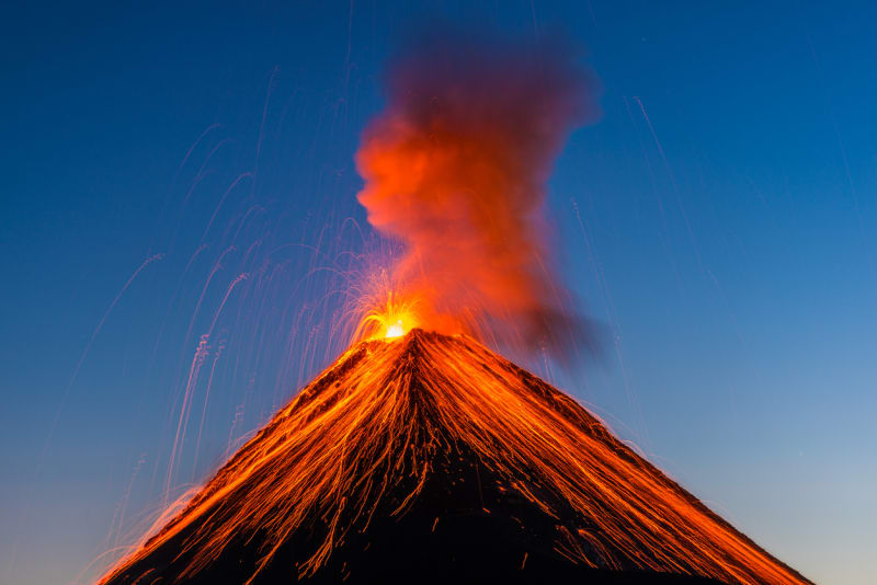 Erupce sopky Fuego v Guatemale (2018)