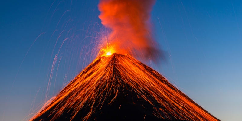 Erupce sopky Fuego v Guatemale (2018)