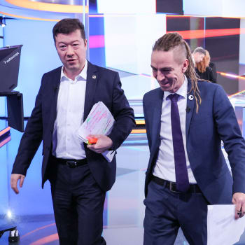 Tomio Okamura (SPD) a Ivan Bartoš (Piráti) v Partii Terezie Tománkové